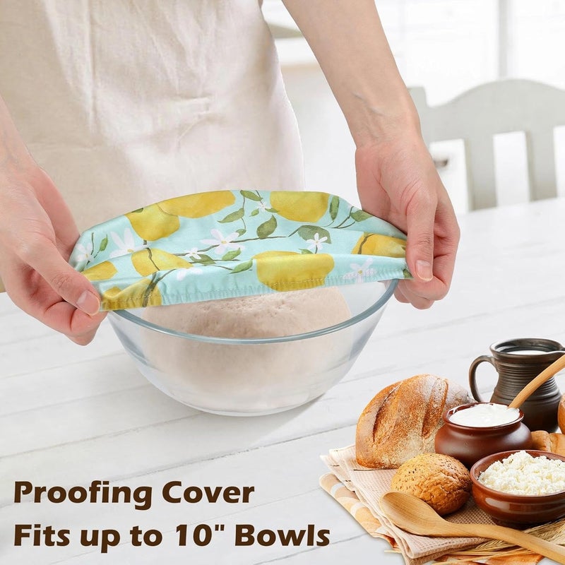 Revahope 2 Pack Reusable Bread Bags for Homemade Bread, 17"×13" Sourdough Bread Storage Bags with Bowl Cover - Keep Loaf Fresh and Easy to Wash(Lemon) - Image 5
